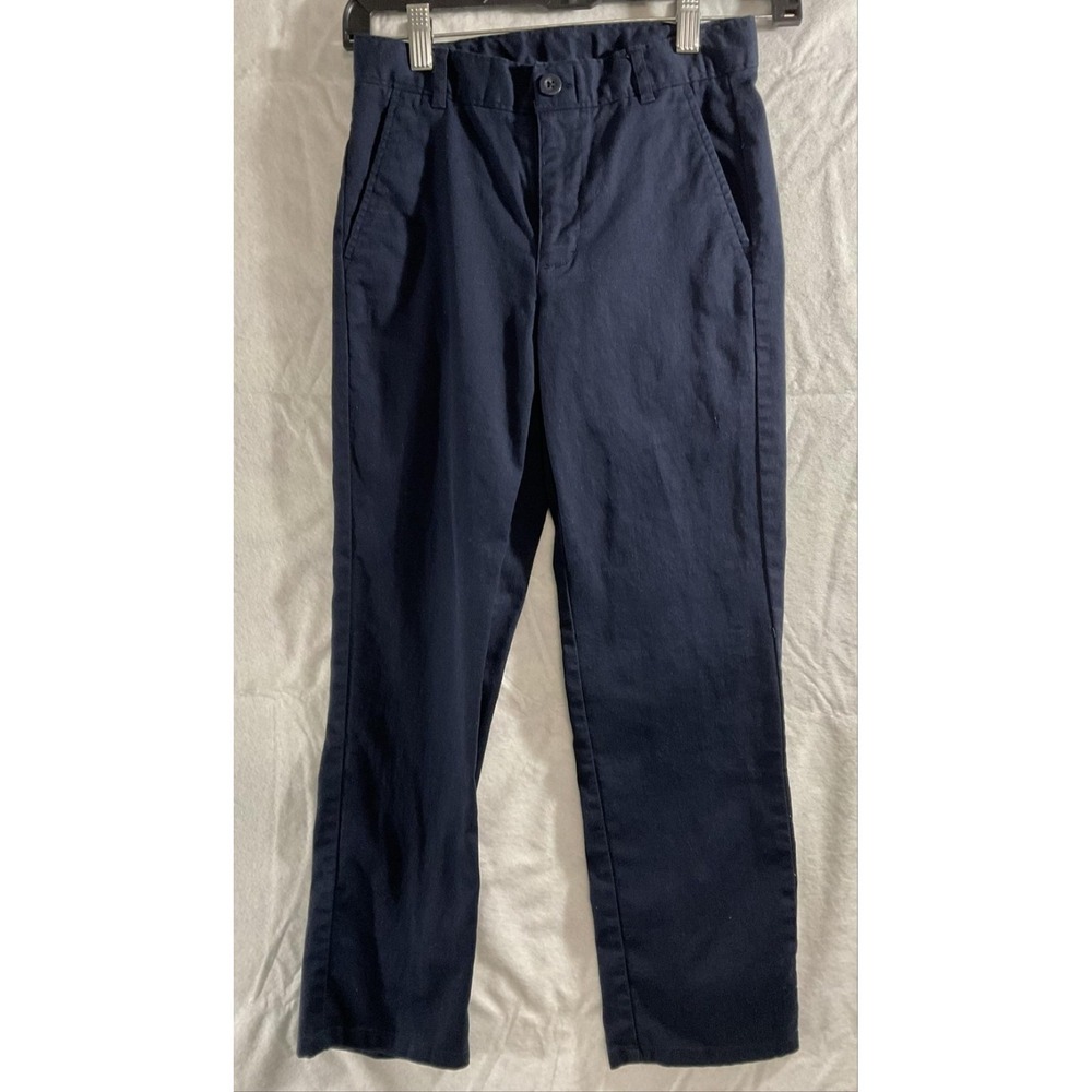 Nautica School Uniform Pants Boys 10 Blue Twill Adjustable‎ Waist Stretch Cotton